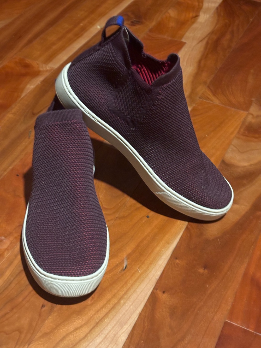 Rothy's Chelsea Berry Lattice Stitch Ankle Boots